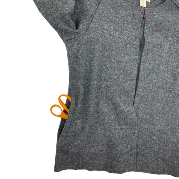 St Tropez West Gray Merino Wool Cardigan Sweater Small cozy lagenlook neutral - Picture 7 of 11